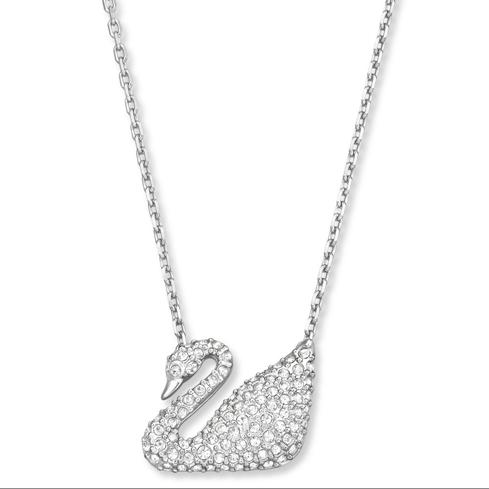 Swarovski Swan Pendant Pave Swan Necklace